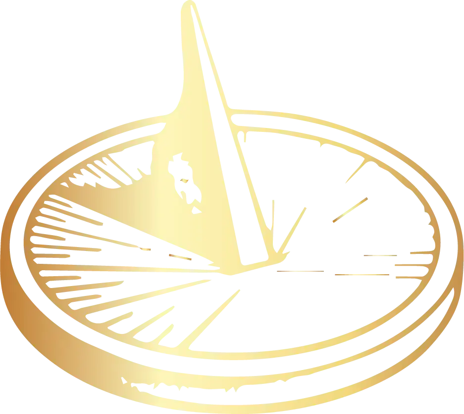 sun dial gold decal window decoration