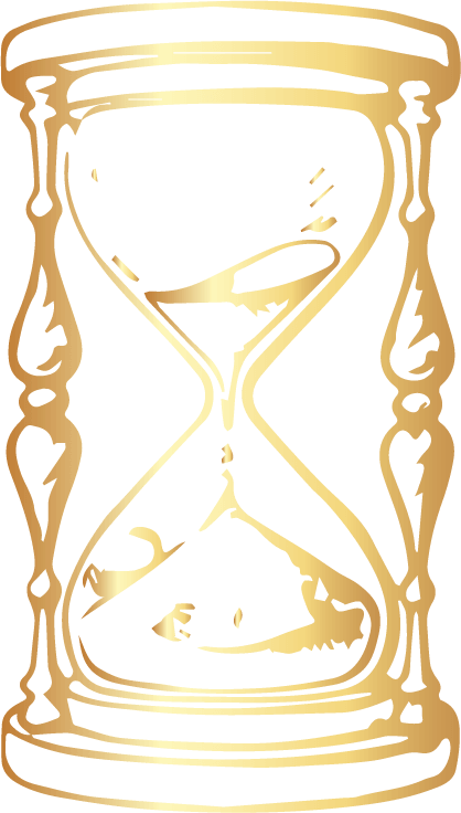 decorative gold window decal sand timer
